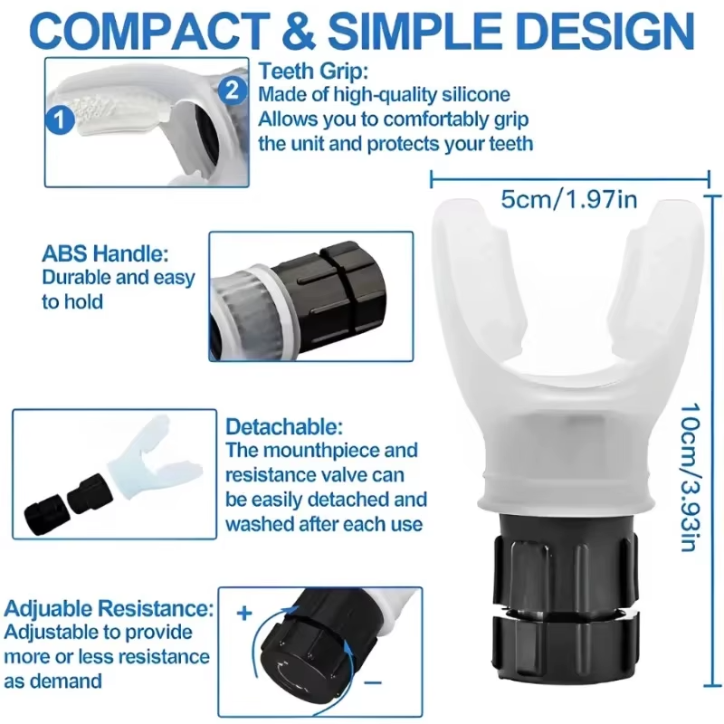 Adjustable Resistance Respiratory Trainer for Fitness and Rehabilitation